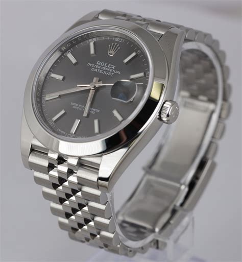 Rolex men's SS/WG Datejust 41mm Jubilee, rhodium sticks 